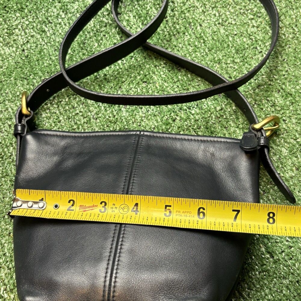COACH Vintage Zip MacDougal Mini Bucket Sm Black/Navy Leather Crossbody Bag USA - Picture 7 of 11